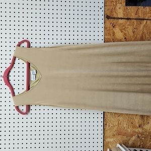 Together sleeveless dress fringe bottom women's size large gold  great condition